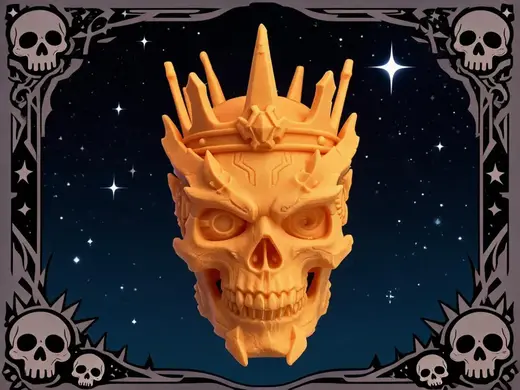 Dark Crowned Skull King Collectible Statue