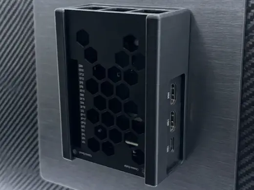 Raspberry Pi 5 Aluminium Case Wall Mount