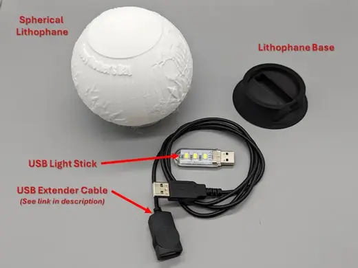 50mm Light Base For Spherical Lithophanes