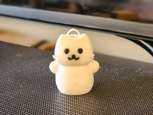 Snow Cat Cute Ornament