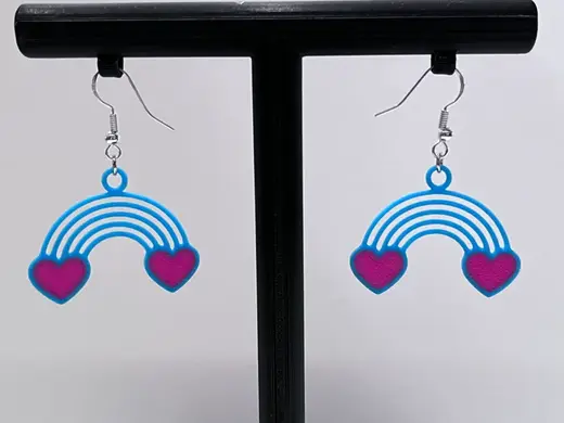Pride Rainbow Heart Earrings - AMS & NO AMS!