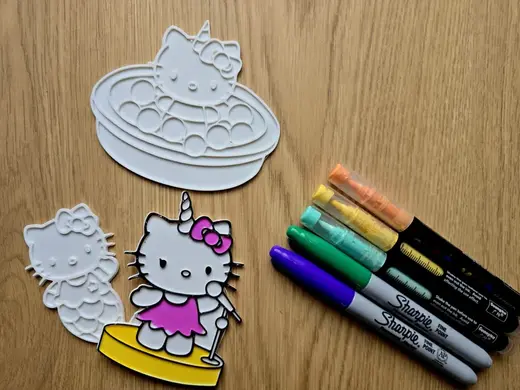 Hello Kitty Mermaid Unicorn Rainbow DIY Coloring