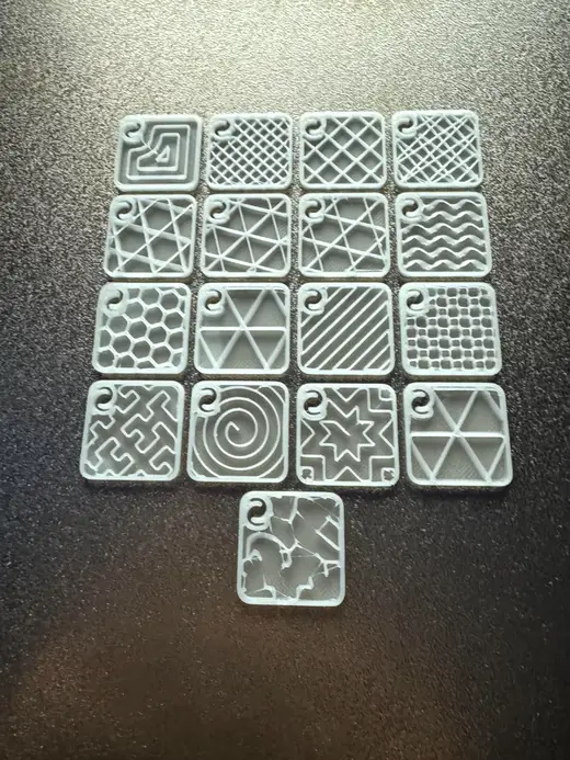 All 17 Bambu Labs Infill swatches