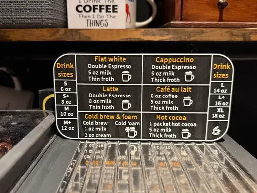 NINJA LUXE CAFE DRINK MENU
