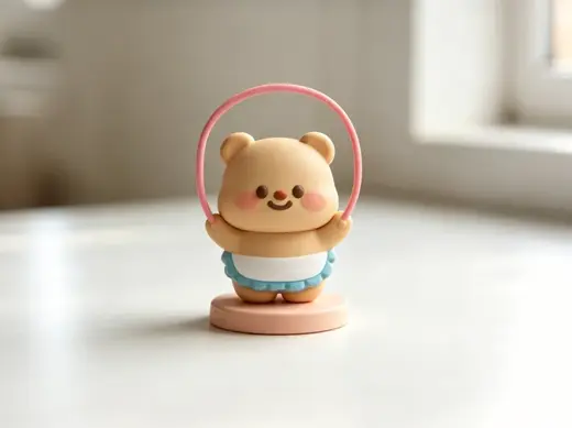 跳绳的黄油小熊-可爱潮玩盲盒福袋-儿童涂色玩具