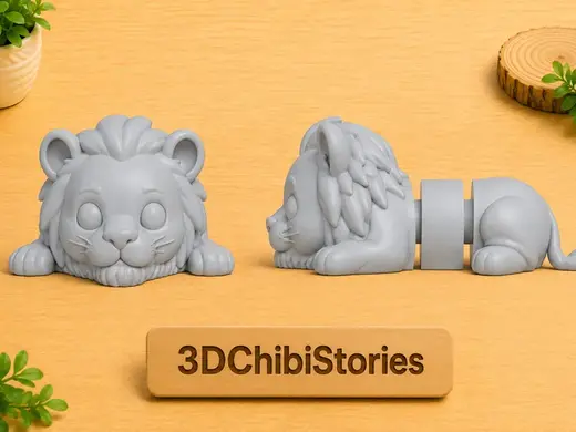 Cute Baby Lion Flexi Toy | Single Color Print