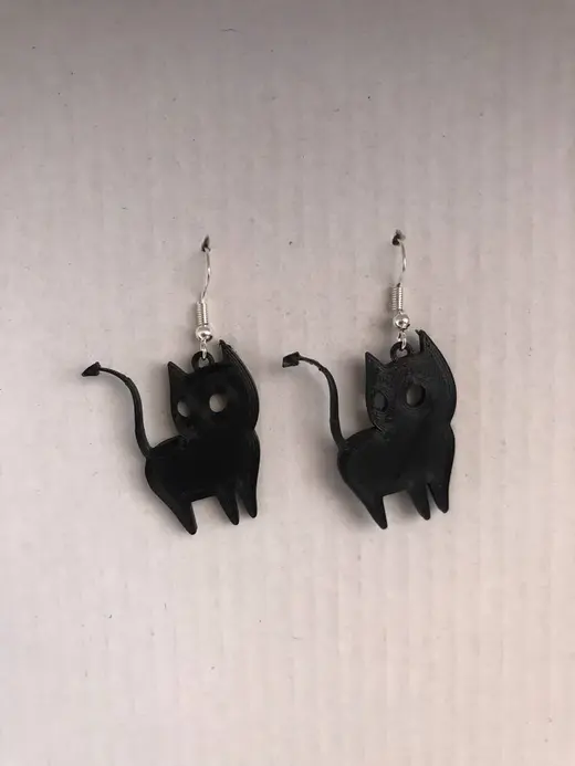 Earrings pendant Cat