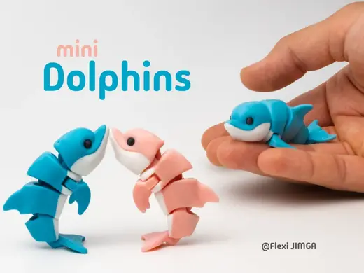 Tiny dolphin - Articulated & Keychain