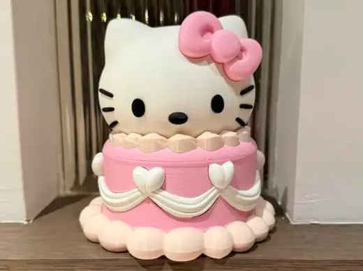 hello kitty储物盒 多色拆件打印(无需ams)