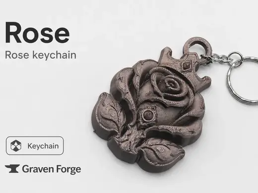 Ornamental Rose Relief Keychain