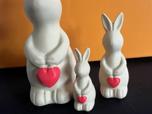 Mother's Day 3D Printed Love Heart Bunny L M S