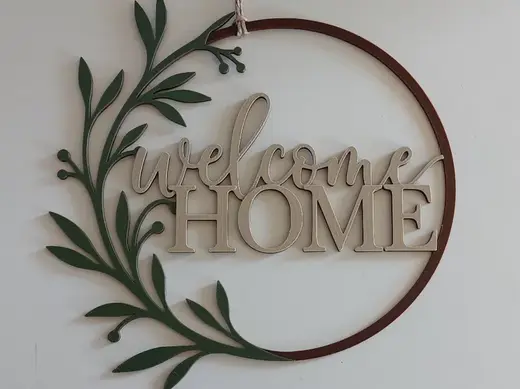 Welcome Home – Minimalistisches Wandbild Türschild
