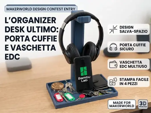 Organizer Desk headphones support EDC