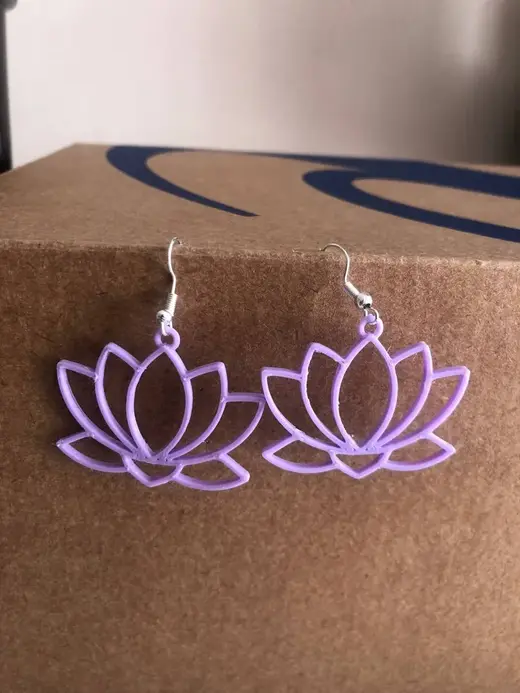EARRING LOTUS FLOWER PENDANT