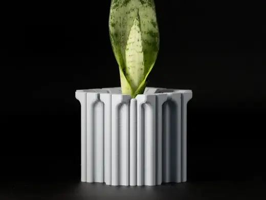 Modern art deco planter with drip tray