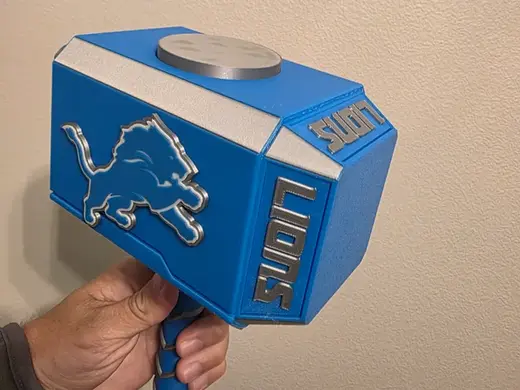 Detroit Lions Thor Hammer Inlays