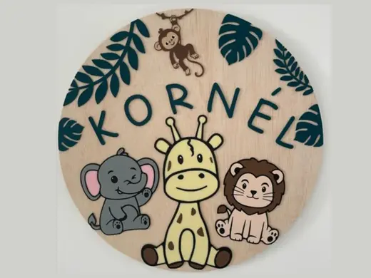 Safari name board for the child