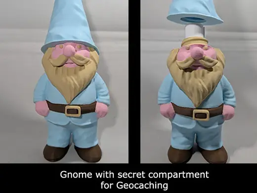 Garden Gnome with secret compartment - Geocaching