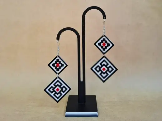 Geometric Diamond Pattern Earrings – Jewelry