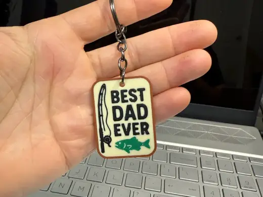 Best Dad Ever Father's Day Fishing Keychain