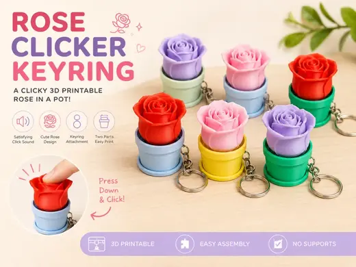 Rose Clicker Keyring