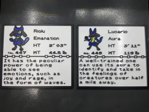 Riolu and Lucario Pokedex Cards
