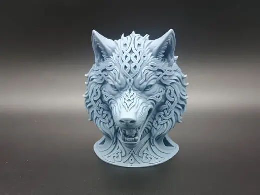 Runic Celtic Knotwork Fantasy Wolf Bust