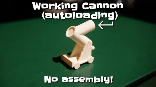 Working autoloading Cannon (Print-In-Place)