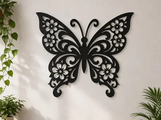 Butterfly Wall Art Decor - Floral Butterfly Decor