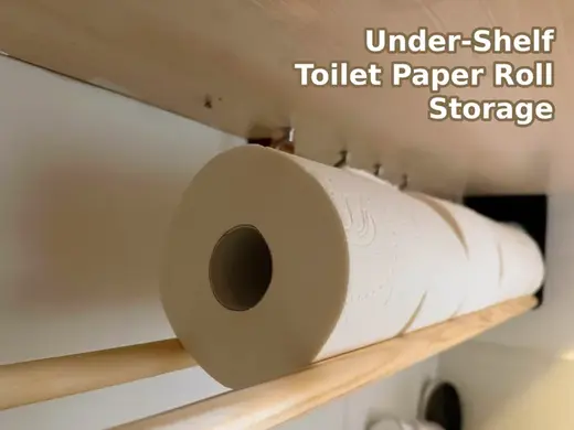 Under-Shelf Toilet Paper Roll Storage