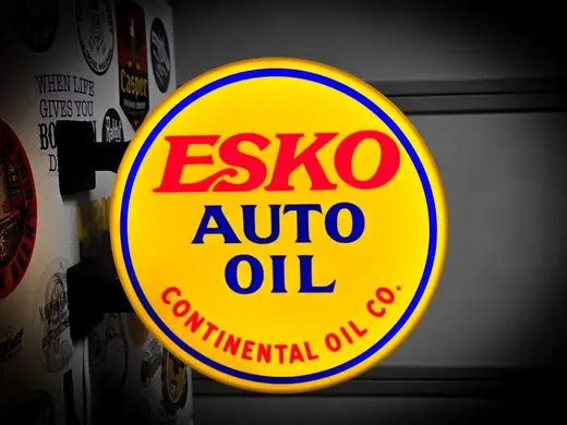 ESKO AUTO OIL ~ 2-Sided Round Lightbox