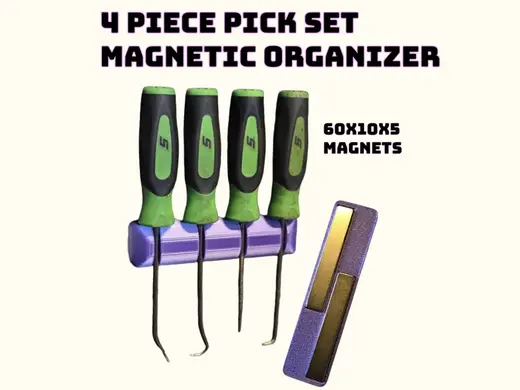 4 Piece Pick Set Magnetic Organizer Bar