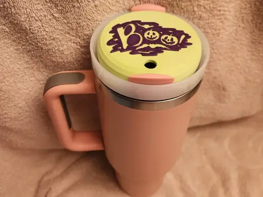40oz travel mug topper BOO Halloween