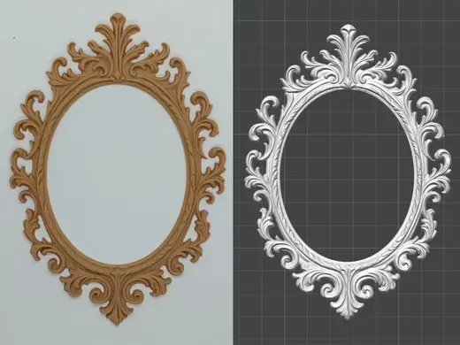 Cornice ovale con fregio decorativo
