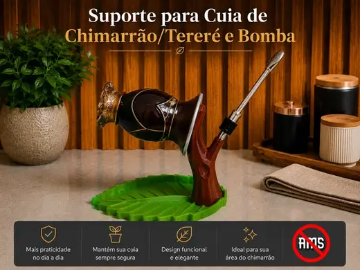 Suporte para Cuia de Chimarrão/Tereré e Bomba