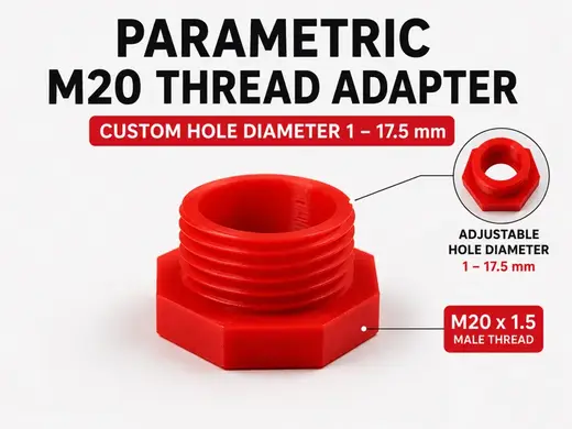 Gland M20 Thread Adapter to Any Hole 1–17.5mm