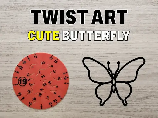 Twist Art 19 Butterfly - Rotary Drawing Stencil