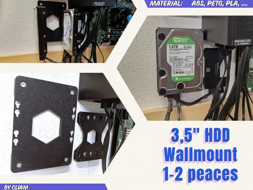 3,5" HDD Wandhalterung, fasst bis zu 2 HDD