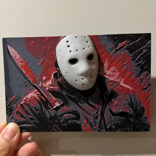Friday the 13th Jason with Pop-Up Mask - Hueforge Print