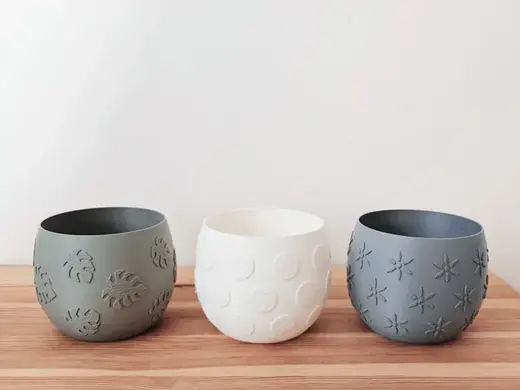 Fuzzy pots - monstera, flowers or polka dots