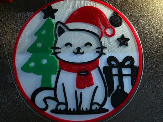 Christmas cat ornament / Gato navideño de adorno