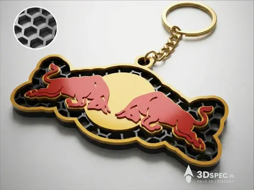 Red Bull logo Honeycomb keychain