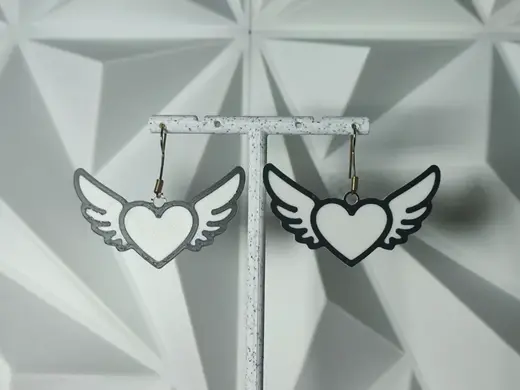 Aretes Pixel Heart Wings