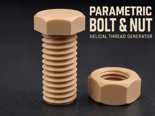 Parametric Bolt and Nut Super Customizble