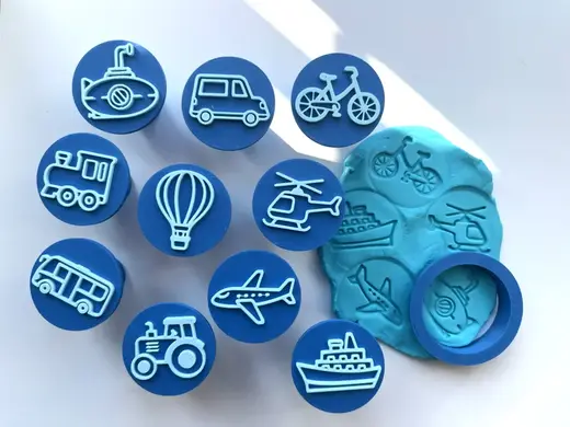 PART 2 - Transport Vehicles Playdoh Stamp Set