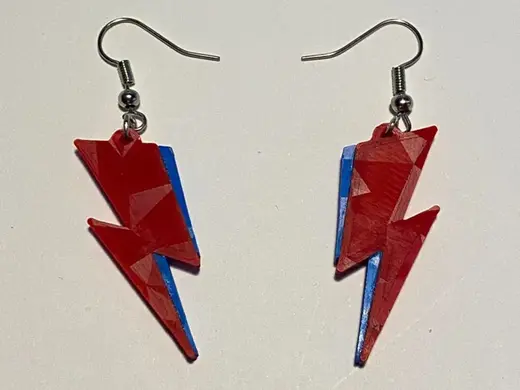 David Bowie Lightning Bold Earrings - Aladdin Sane