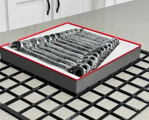 Gridfinity Blue-Point Combination Wrench Tray