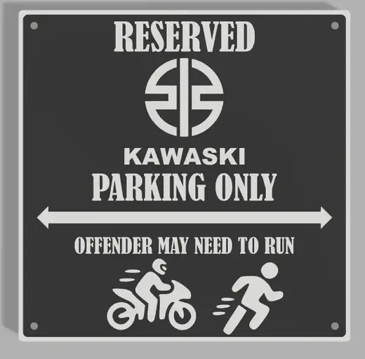 Kawaski Sport MC parkingsign