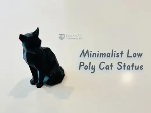 Minimalist Low-Poly Cat Statue