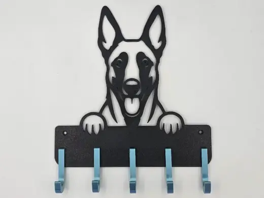 Dog Leash & Collar Holder, Belgian Malinois